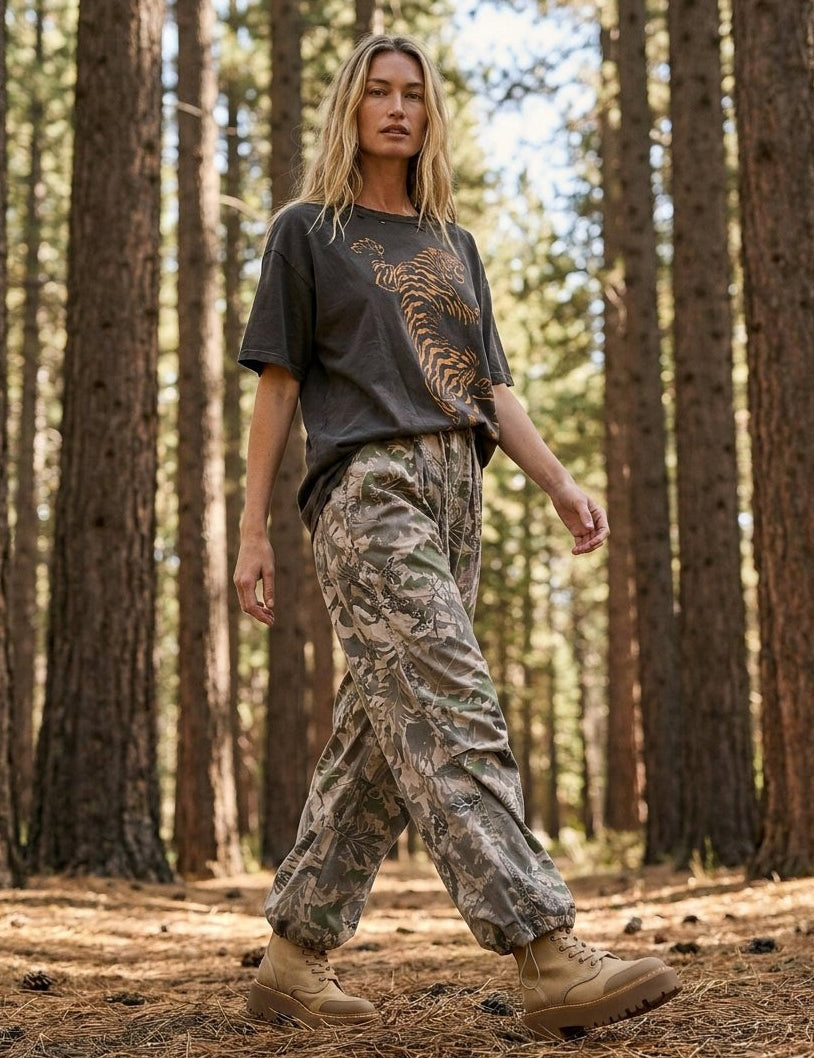 Jane Camo Washed Twill Pants - Westly