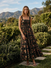 Jasmine Floral Smocked Tiered Midi Dress - Westly