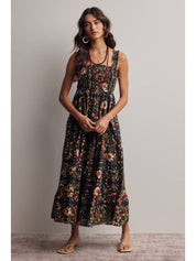 Jasmine Floral Smocked Tiered Midi Dress - Westly