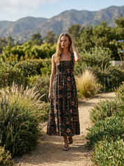 Jasmine Floral Smocked Tiered Midi Dress - Westly