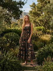 Jasmine Floral Smocked Tiered Midi Dress - Westly