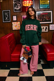 Jolly Days Applique Sweatshirt - Christmas Green