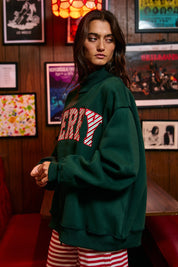Jolly Days Applique Sweatshirt - Christmas Green