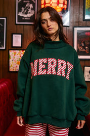 Jolly Days Applique Sweatshirt - Christmas Green
