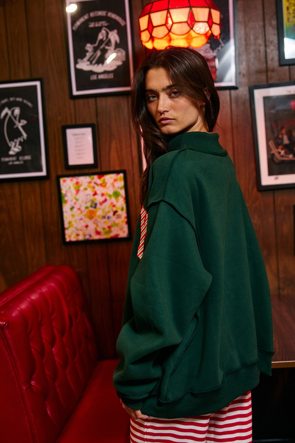 Jolly Days Applique Sweatshirt - Christmas Green