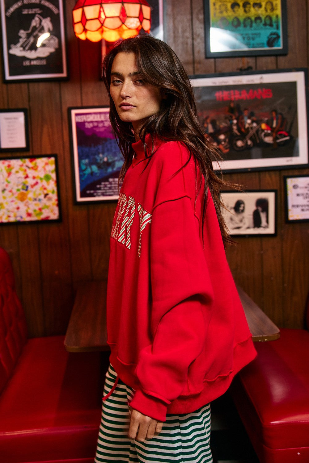 Jolly Days Applique Sweatshirt - Red