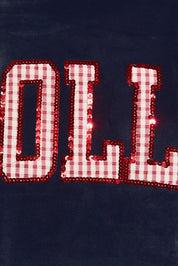 Jolly Hour Velvet Mock Neck Sweatshirt in Navy — product photo 08
