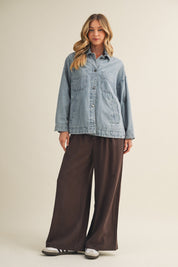 Joni Oversized Denim Shacket - Westly