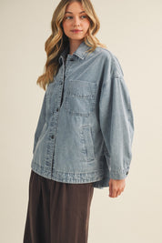 Joni Oversized Denim Shacket - Westly