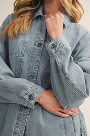 Joni Oversized Denim Shacket - Westly