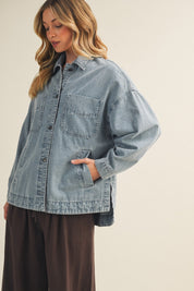 Joni Oversized Denim Shacket - Westly