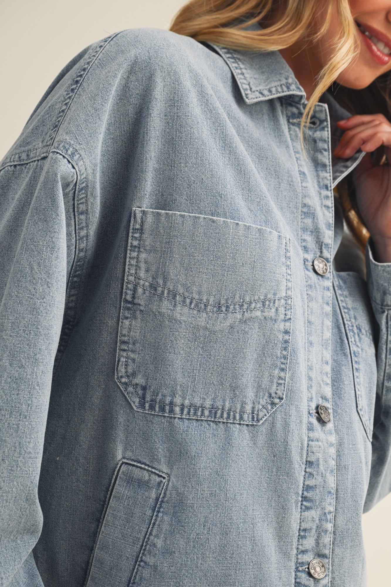 Joni Oversized Denim Shacket - Westly