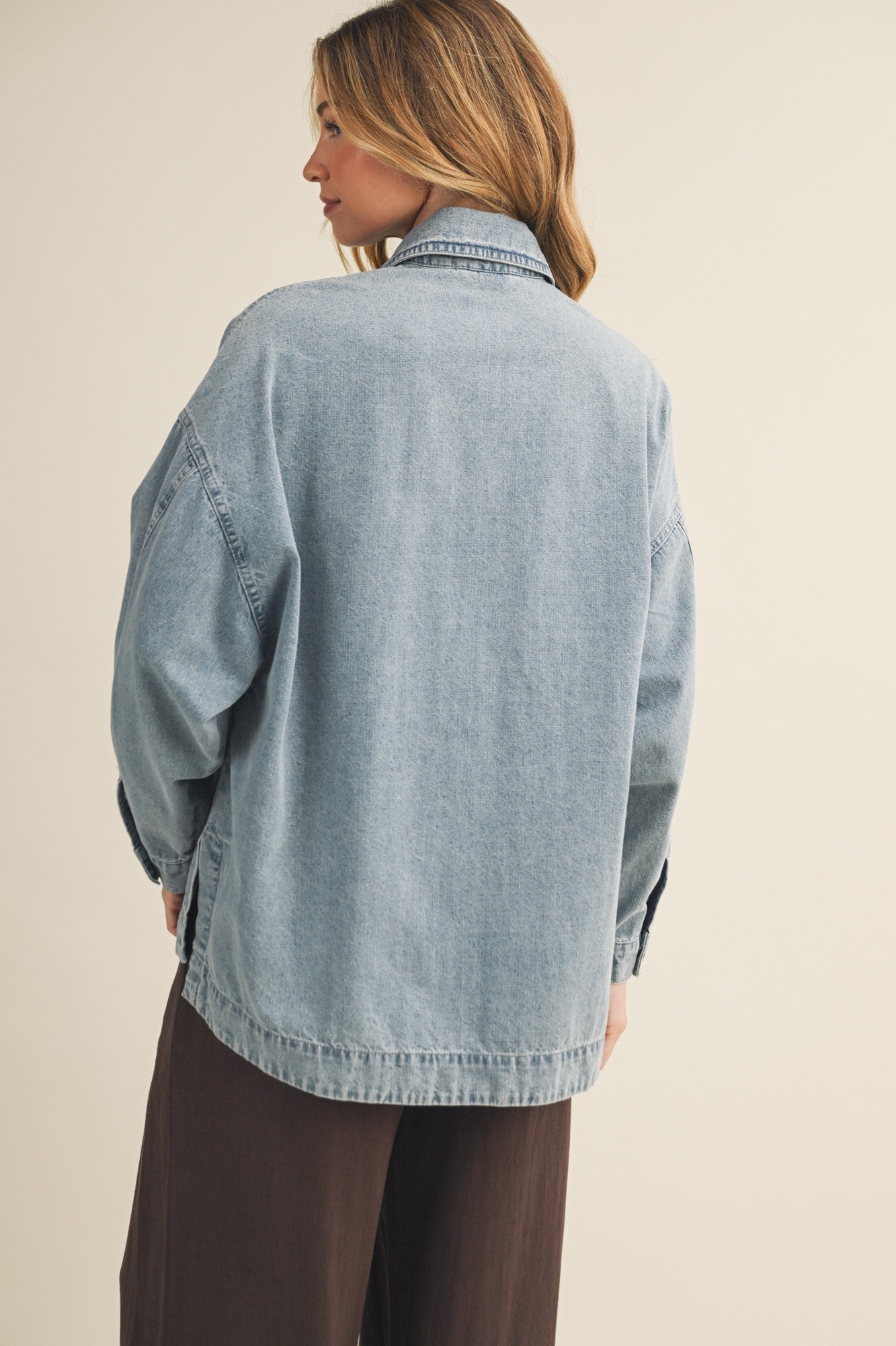 Joni Oversized Denim Shacket - Westly