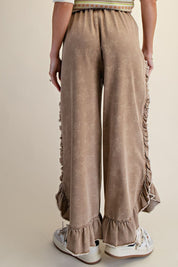 Josie Floral Print Washed Denim Palazzo Pants - Westly