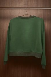 Joy Ride Embellished Cropped Sweatshirt in Green — product photo 06