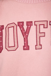 Joy Ride Embellished Cropped Sweatshirt in Light Pink — product photo 04