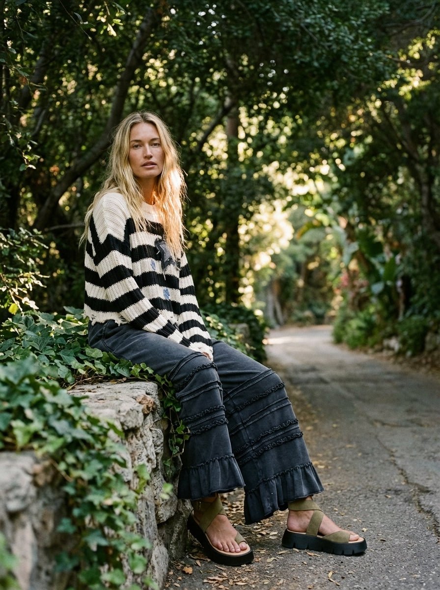 Jude Denim Striped Sweater - Westly