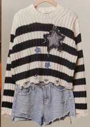 Jude Denim Striped Sweater - Westly