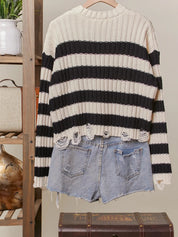 Jude Denim Striped Sweater - Westly