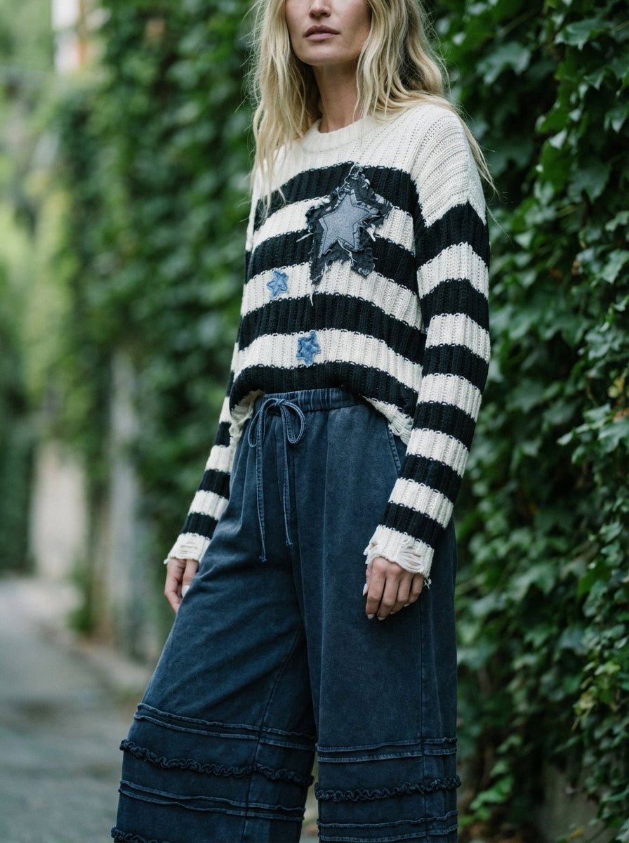 Jude Denim Striped Sweater - Westly