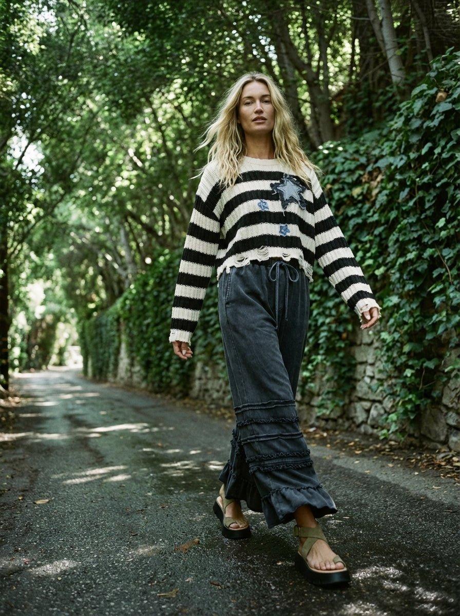 Jude Denim Striped Sweater - Westly
