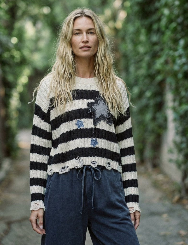 Jude Denim Striped Sweater - Westly