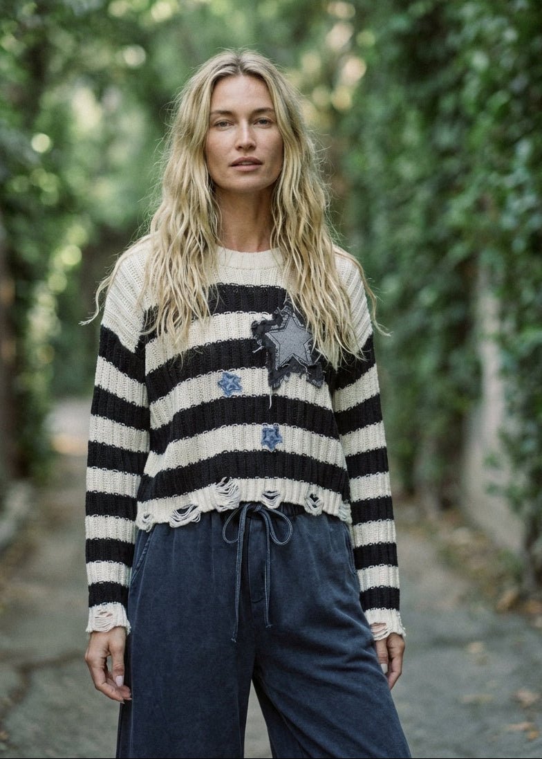 Jude Denim Striped Sweater - Westly