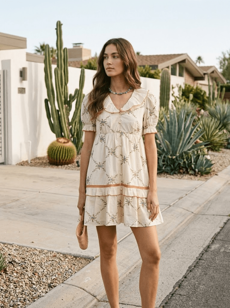 June Embroidered Prairie Dress - Westly