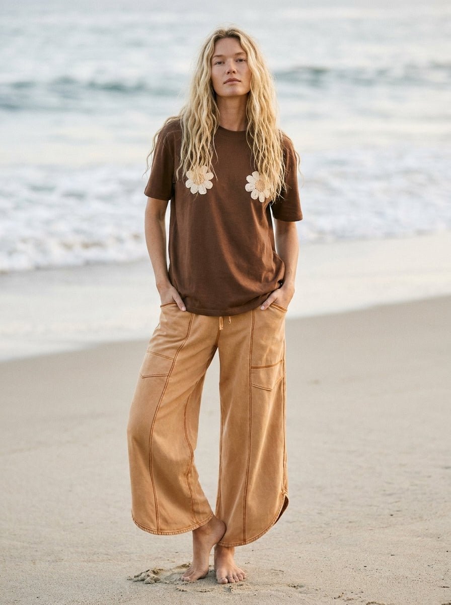 Just Dandy Flower Crochet Patch Tee - Westly