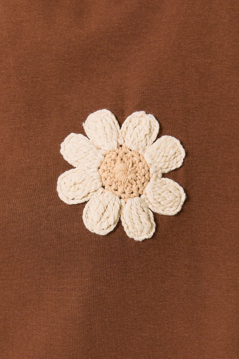 Just Dandy Flower Crochet Patch Tee - Westly