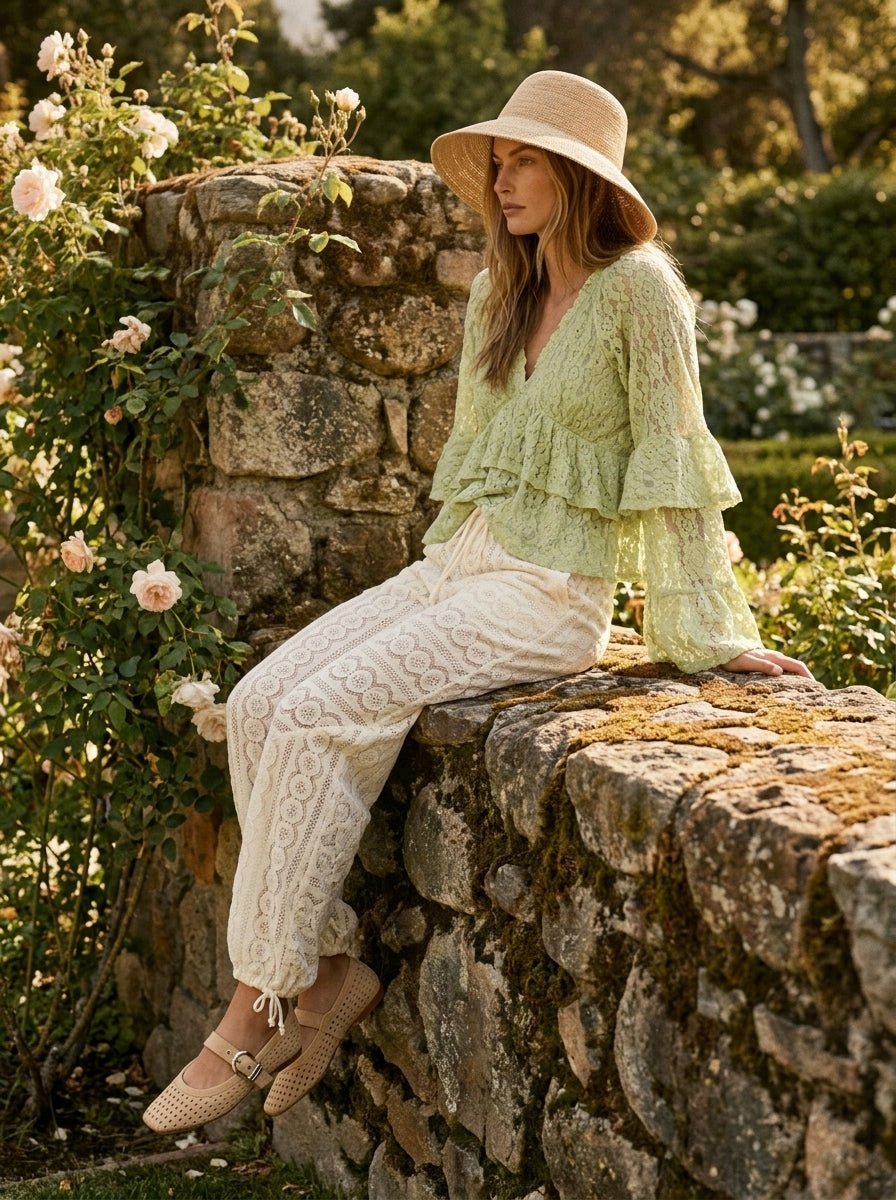 Kay Long Sleeve Lace Ruffle Blouse - Westly