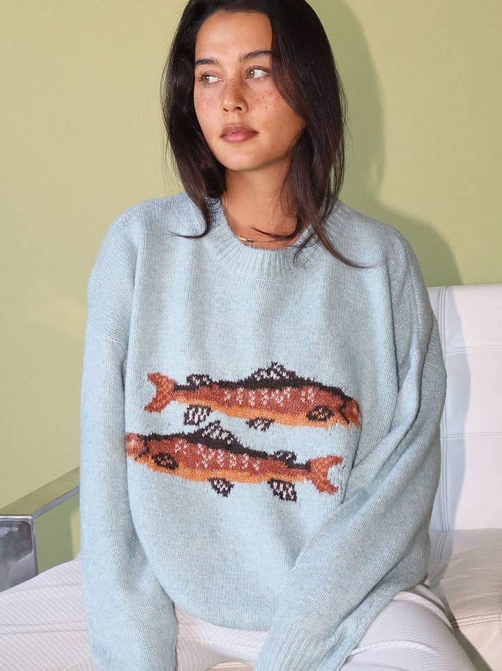 Kenai Trout Graphic Knit Sweater - Westly