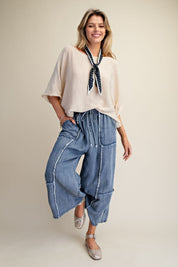 Kennedy Washed Chambray Palazzo Pants - Westly