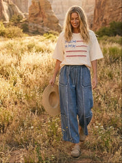 Kennedy Washed Chambray Palazzo Pants - Westly