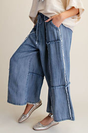Kennedy Washed Chambray Palazzo Pants - Westly