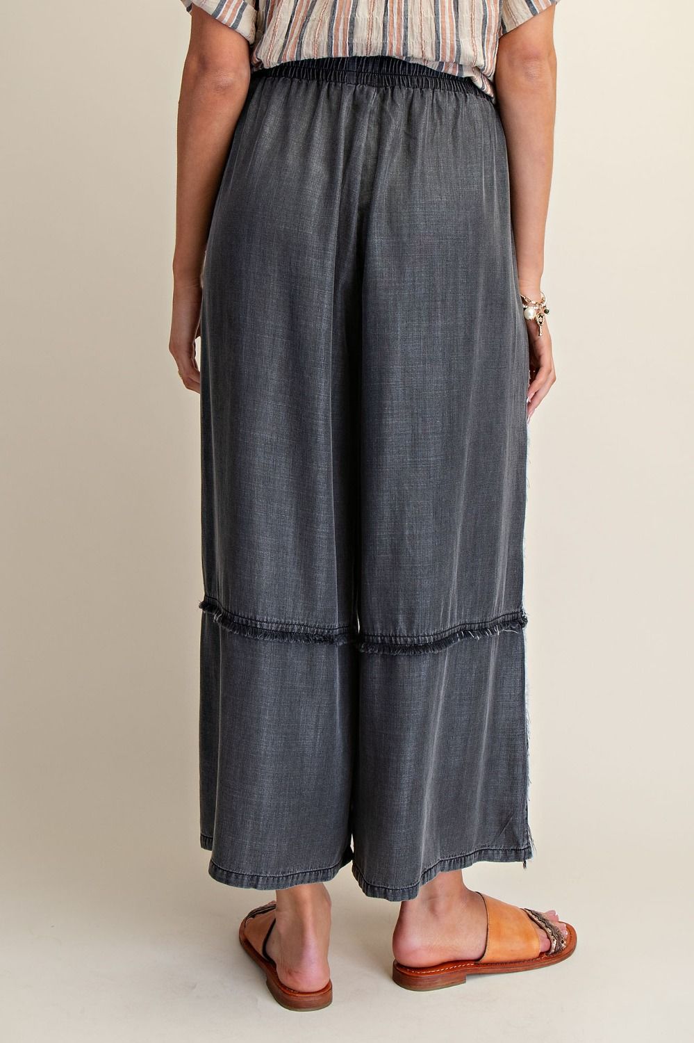 Kennedy Washed Chambray Palazzo Pants - Westly