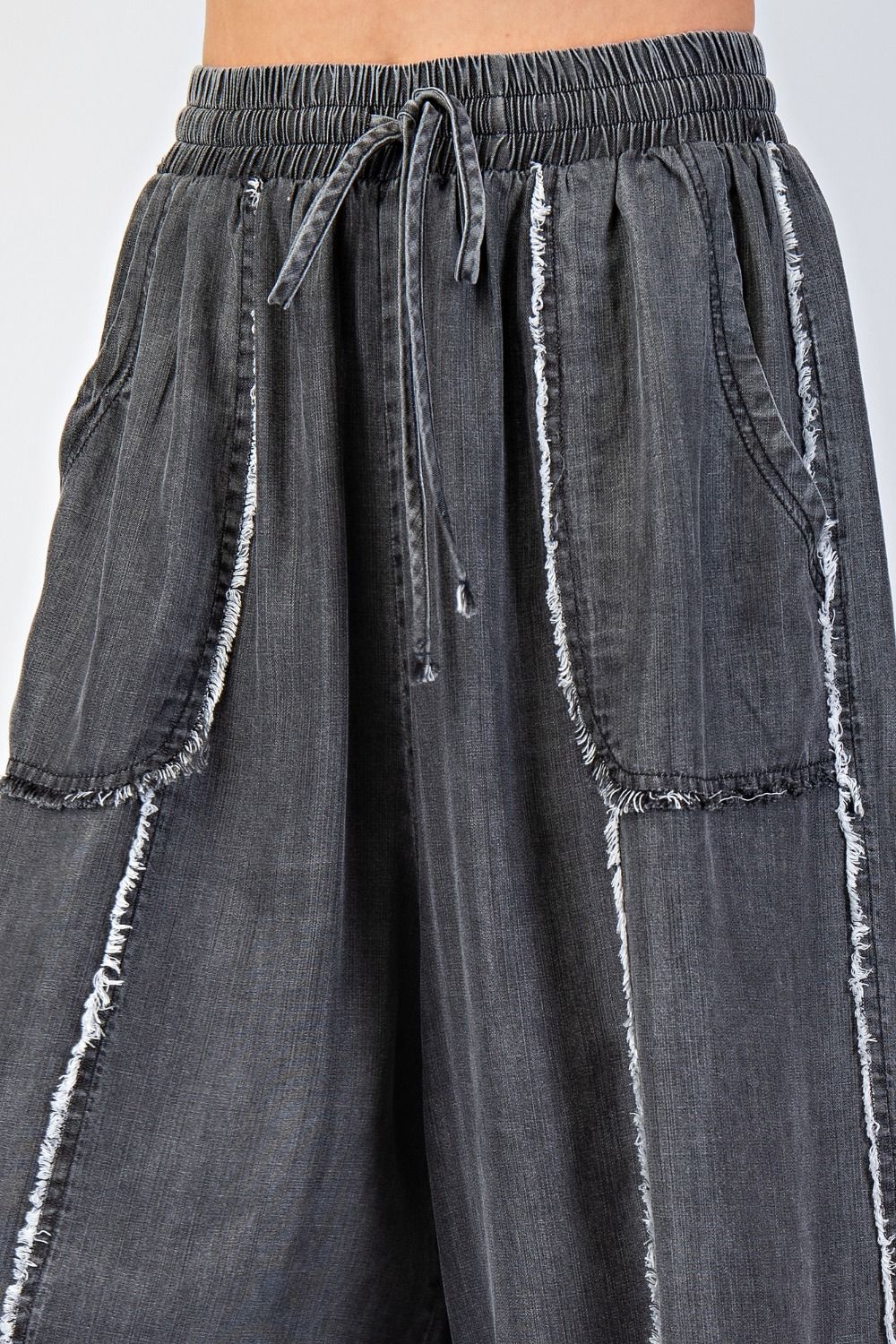 Kennedy Washed Chambray Palazzo Pants - Westly