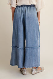 Kennedy Washed Chambray Palazzo Pants - Westly