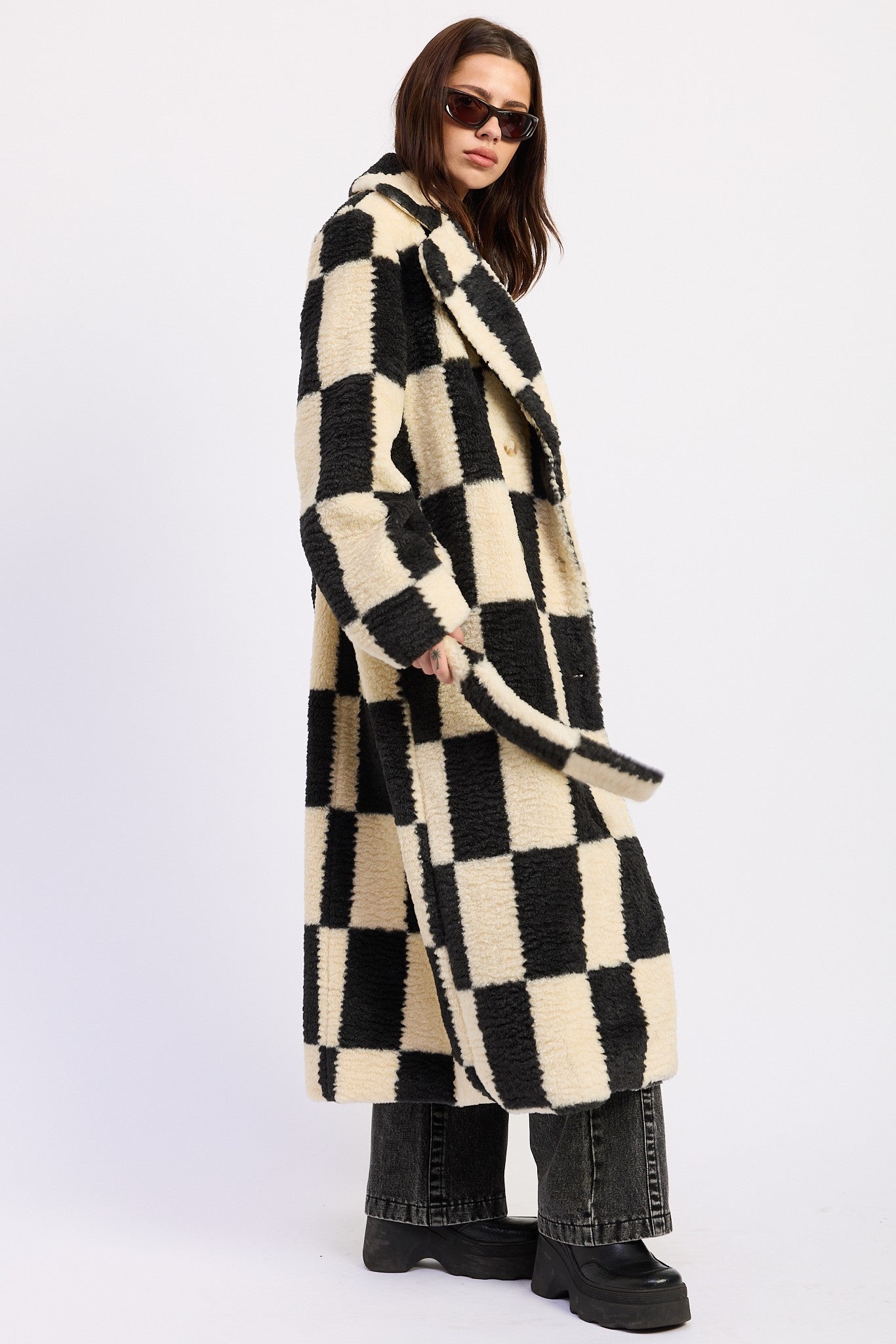 Kingsbridge Checked Belted Coat - Westly