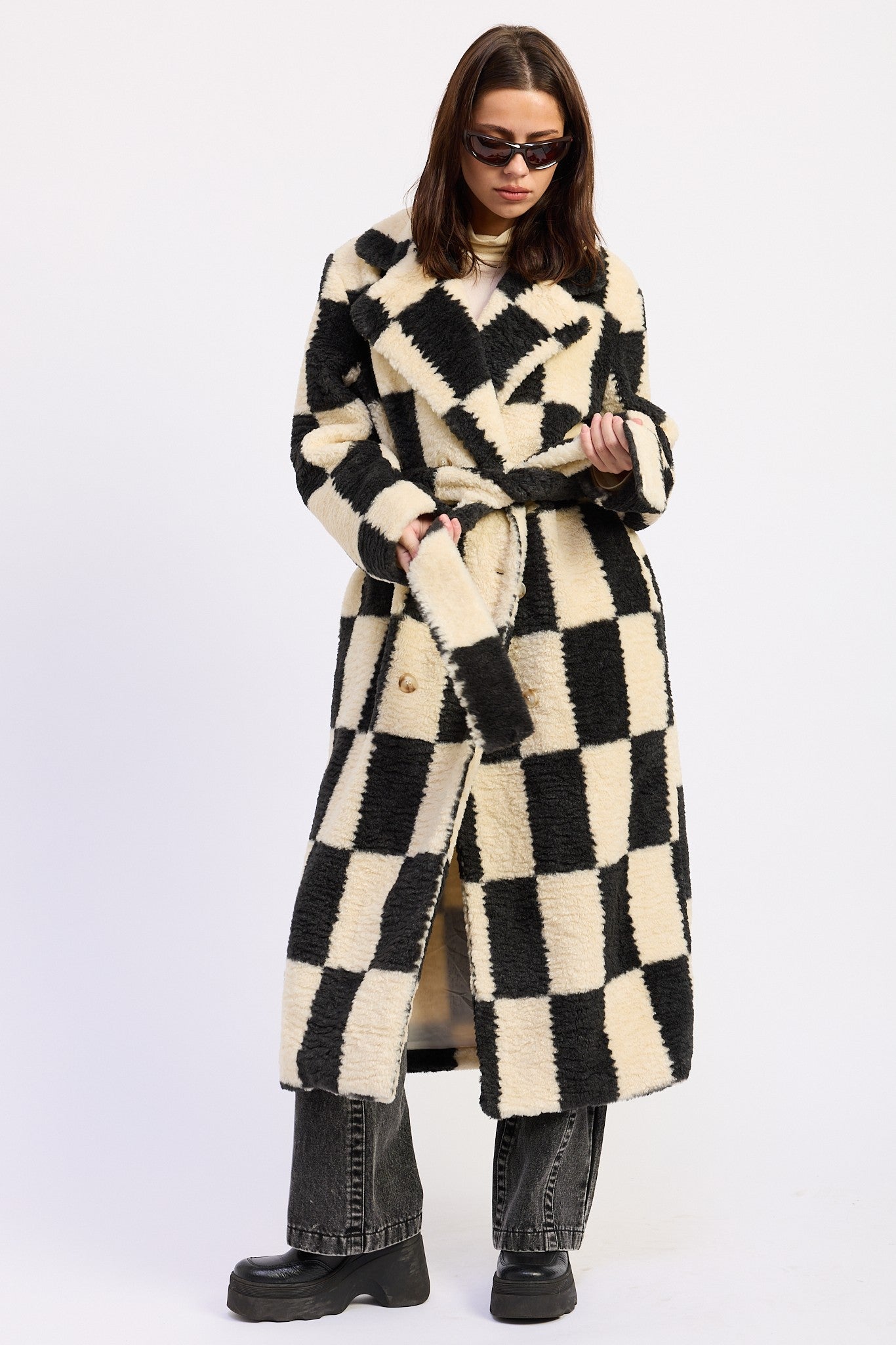 Kingsbridge Checked Belted Coat - Westly