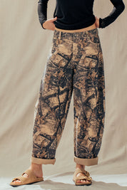 Knox Vintage Washed Camo Barrel Pants - Westly