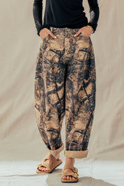 Knox Vintage Washed Camo Barrel Pants - Westly