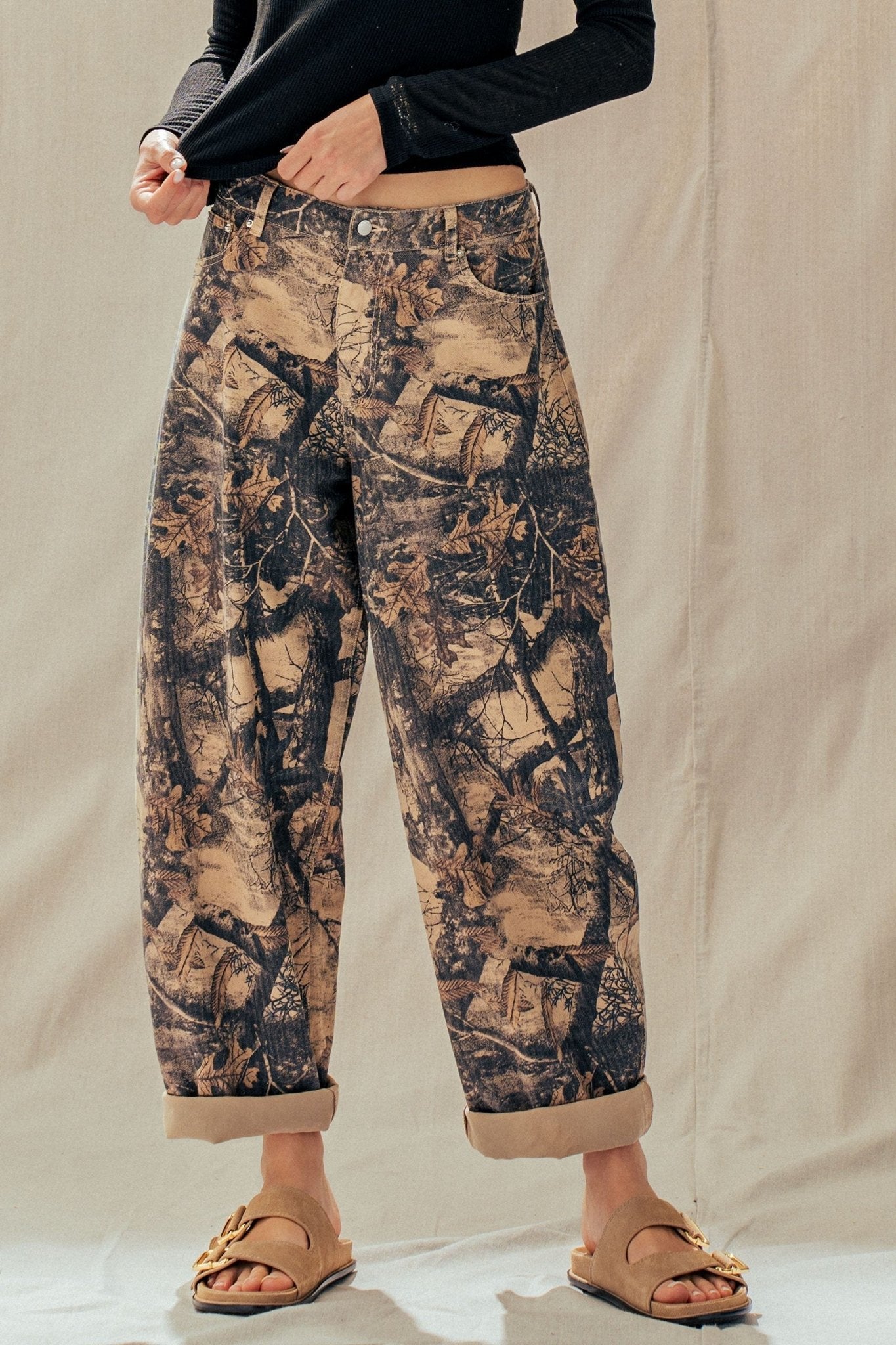Knox Vintage Washed Camo Barrel Pants - Westly