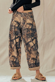 Knox Vintage Washed Camo Barrel Pants - Westly