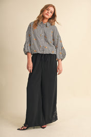 Lace at Leisure Lace Hem Palazzo Pants - Westly