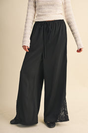 Lace at Leisure Lace Hem Palazzo Pants - Westly