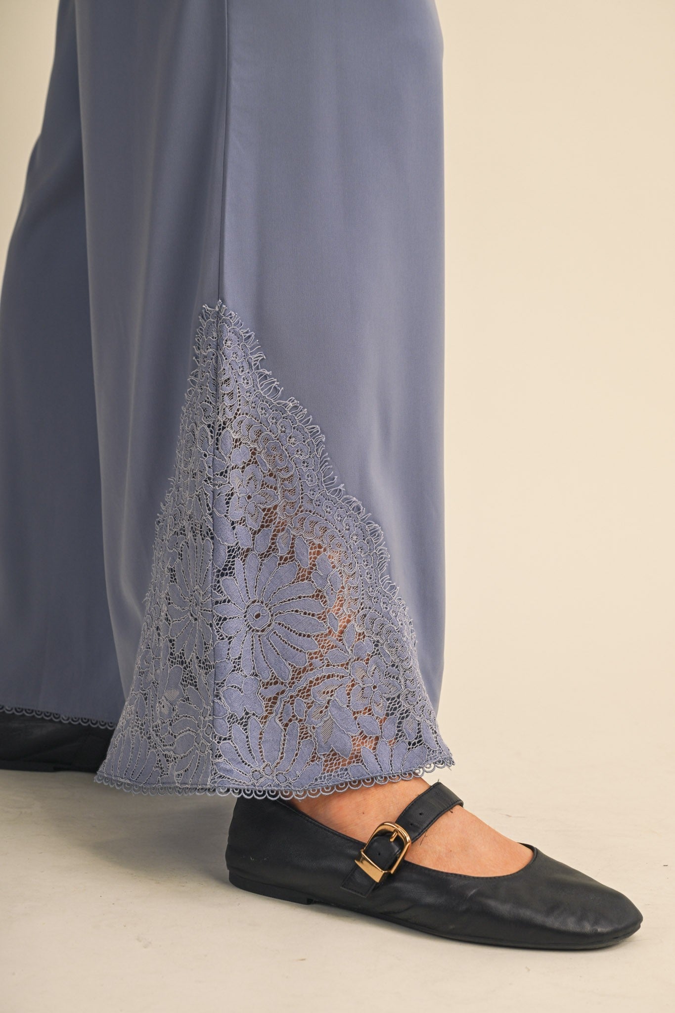 Lace at Leisure Lace Hem Palazzo Pants - Westly