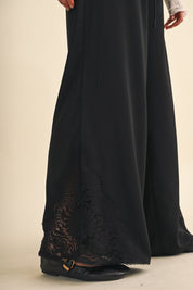 Lace at Leisure Lace Hem Palazzo Pants in Black, photo 5