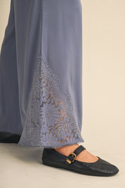 Lace at Leisure Lace Hem Palazzo Pants in Slate Blue, photo 7