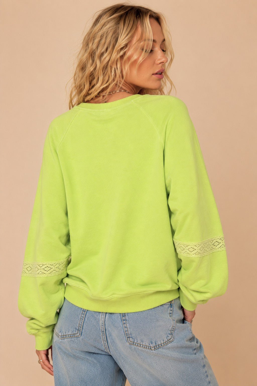 Lace in the Morning Crochet Trim Sweatshirt - Westly